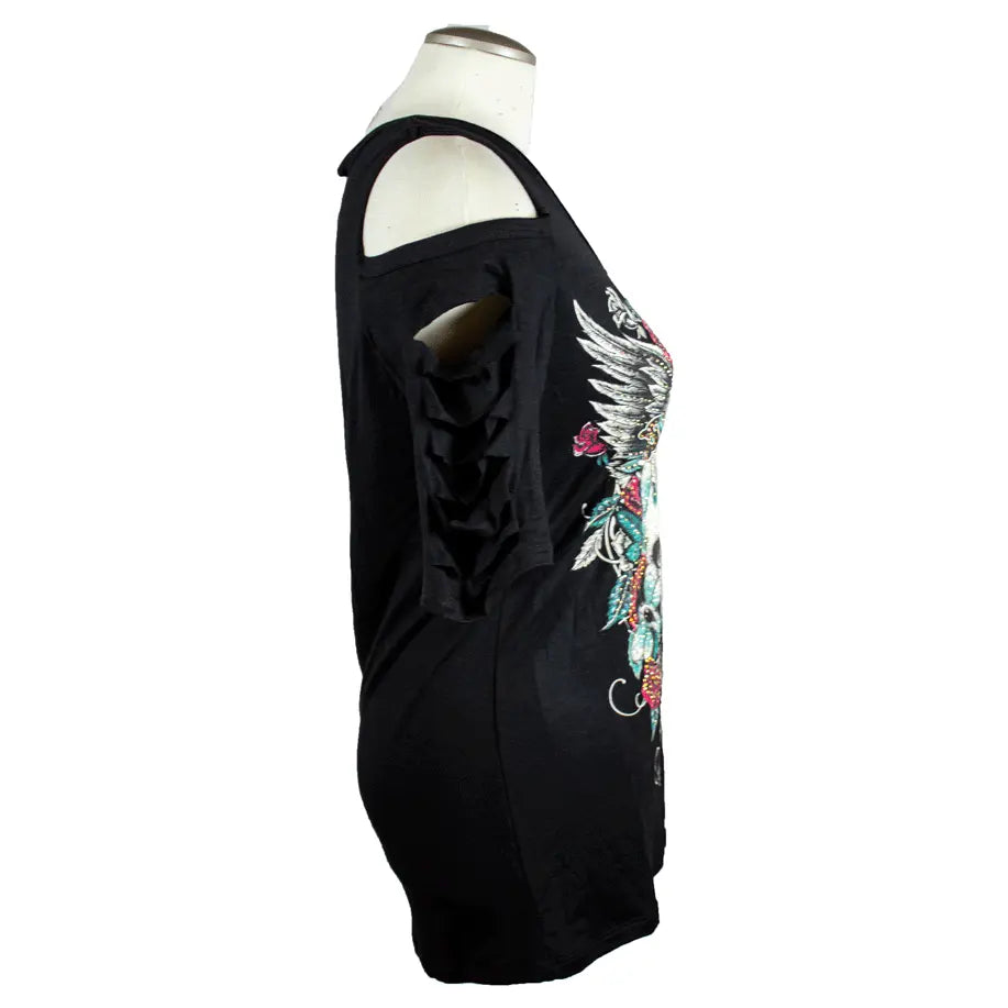 BOL Women's Devilish Open Shoulder Top