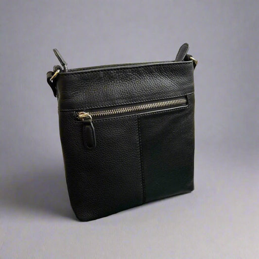 BOL Women's Leather 3 Pocket Crossbody Bag