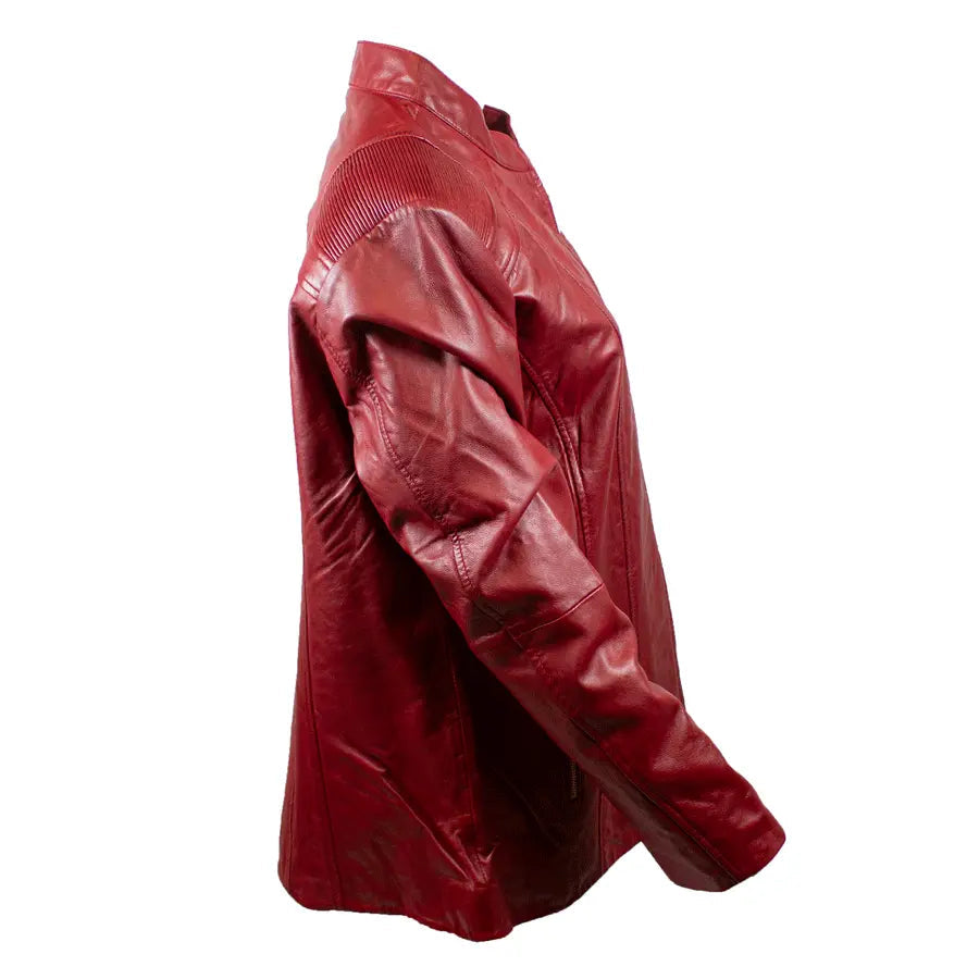 BOL Women's Paulina Ribbed Shoulder Leather Jacket