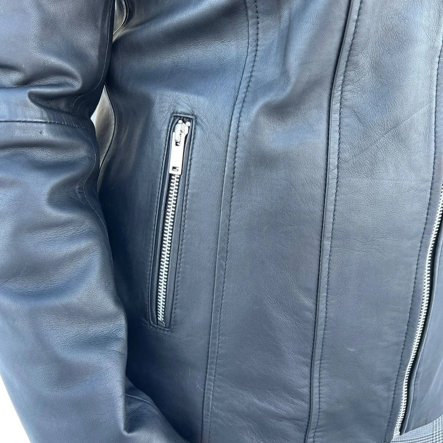 BOL Women's Paulina Ribbed Shoulder Leather Jacket