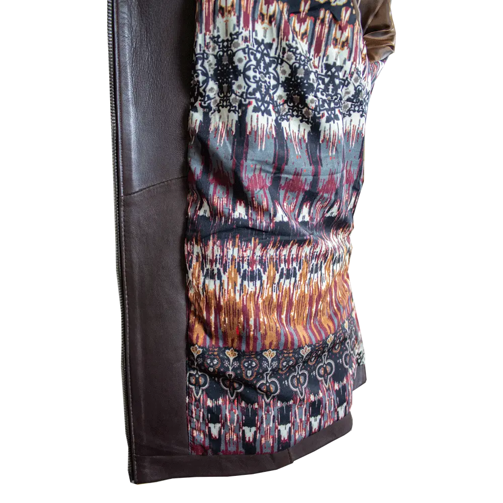 BOL Women's Round Collar Leather Jacket