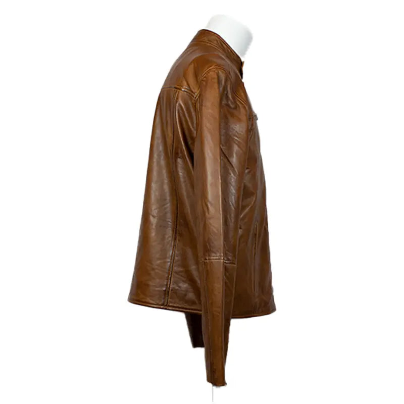 BOL Men's Snap Collar Lamb Leather Jacket