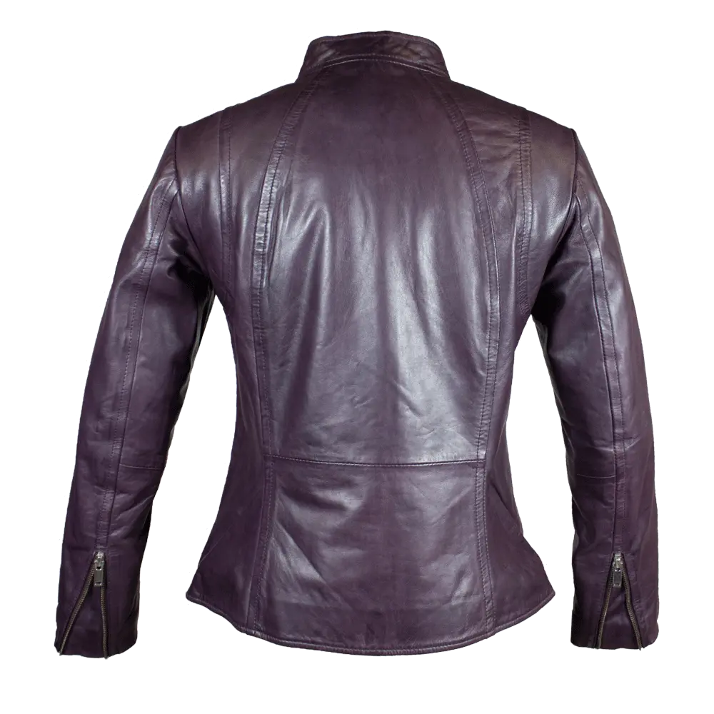 BOL Women's Zip Pocket Leather Jacket