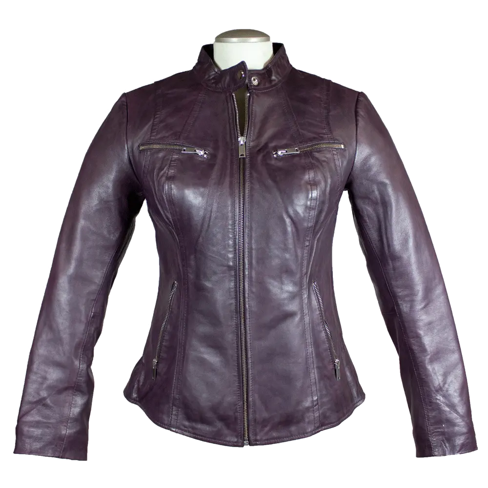 BOL Women's Zip Pocket Leather Jacket