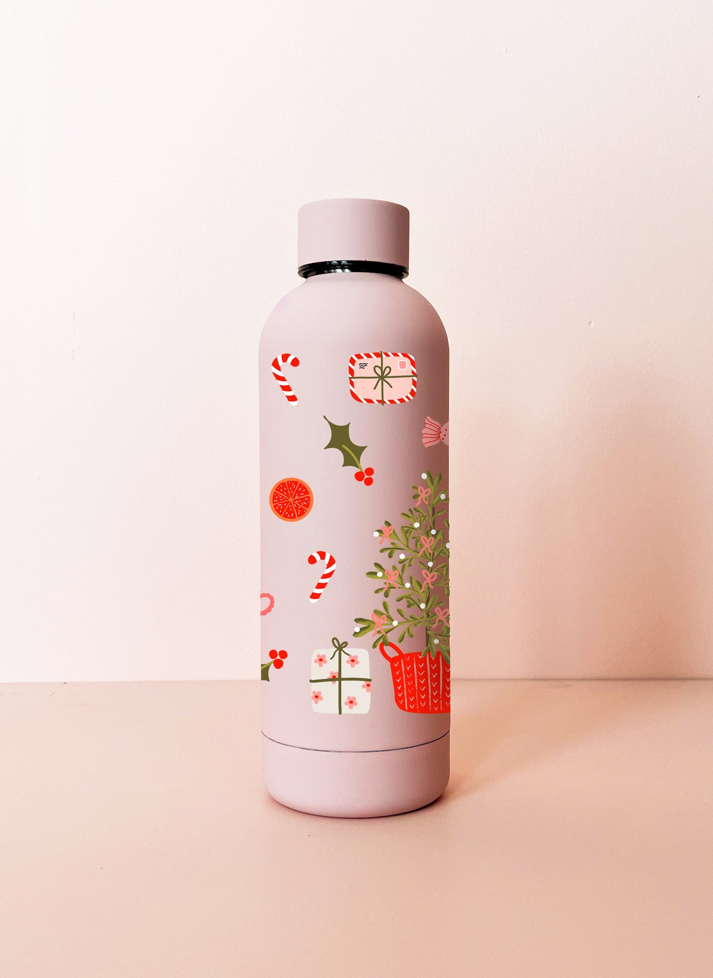 Bouteille isotherme 17oz - rose pâle Matin de Noël