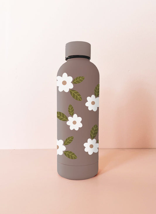 Bouteille en acier inox 17oz - café Fleurs maxi blanches