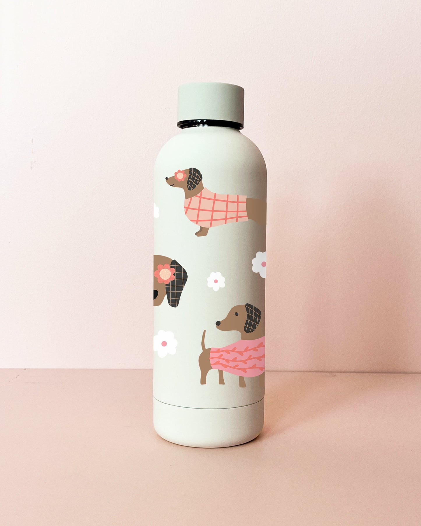 Bouteille en acier inox 17oz - crème Teckels de printemps