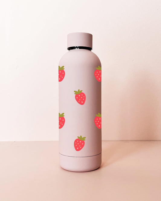 Bouteille en acier inox 17oz - rose pâle Fraises