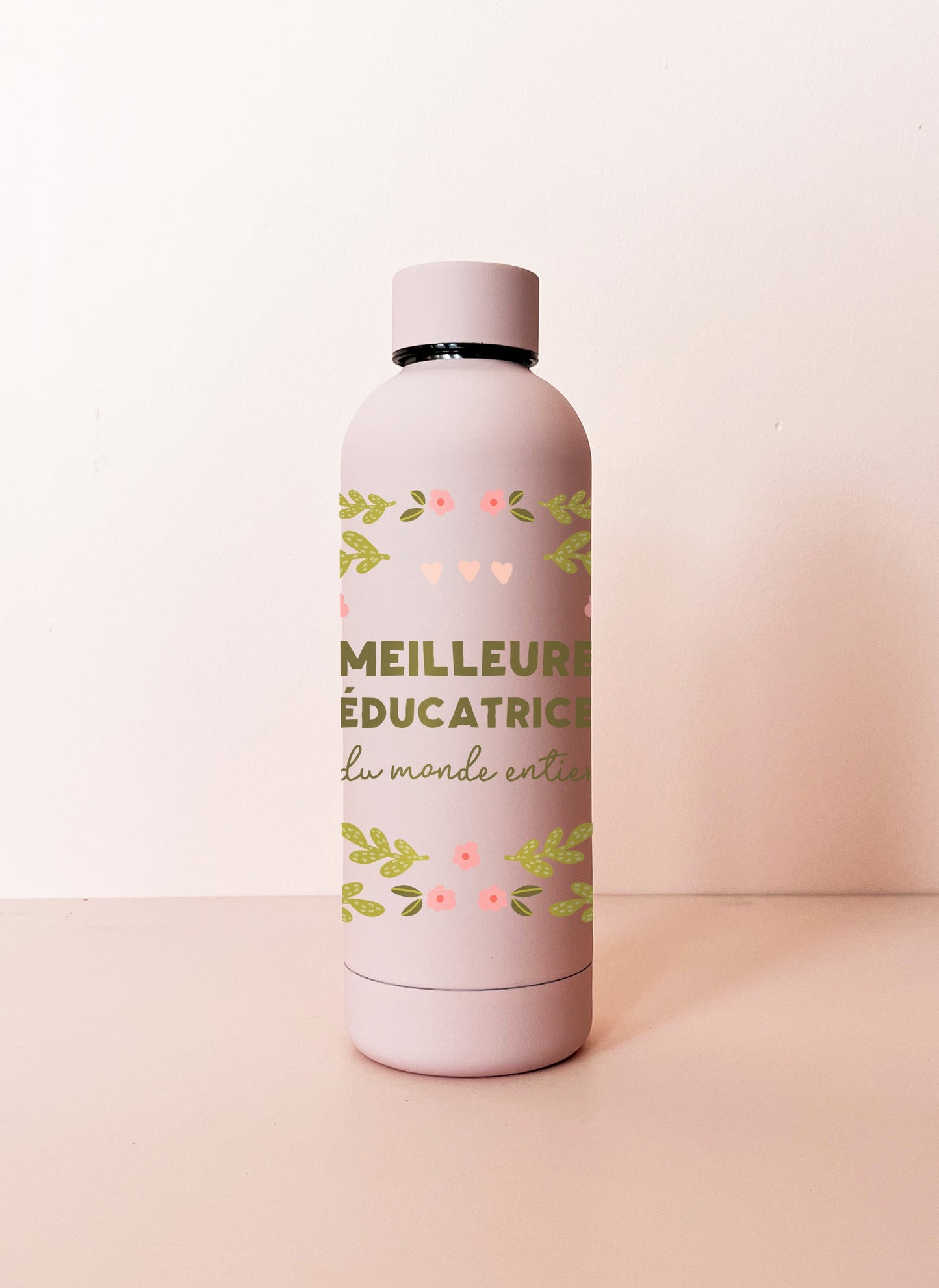 Bouteille isotherme 17oz - rose pâle Meilleure éducatrice du monde