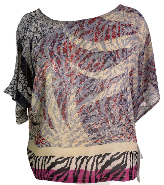 PRG6145 Sheer Avatar Pure Silk Boxy Top