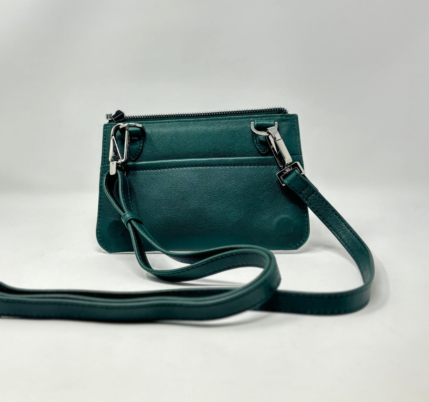 Petit Sac à Bandoulière en Cuir vert foncé, Brigitte