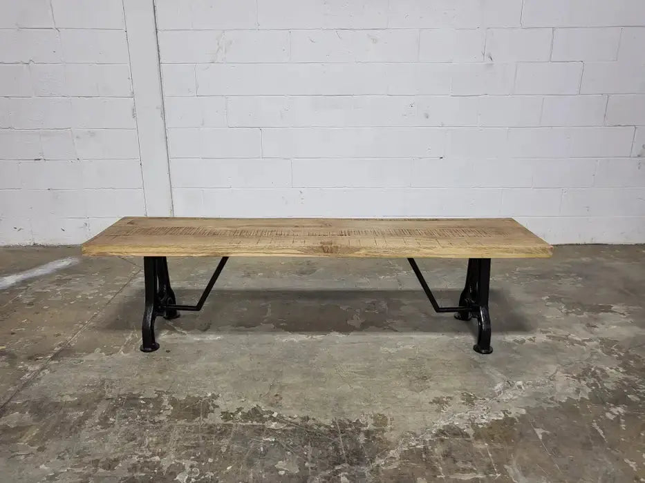 Banc en bois de manguier YORK avec pied en fonte noir