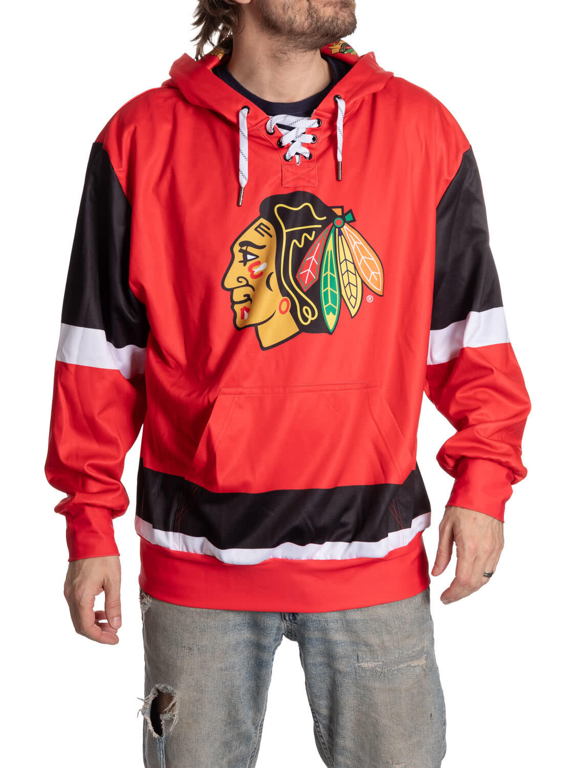 Chicago Blackhawks Hockey Lace Hoodie