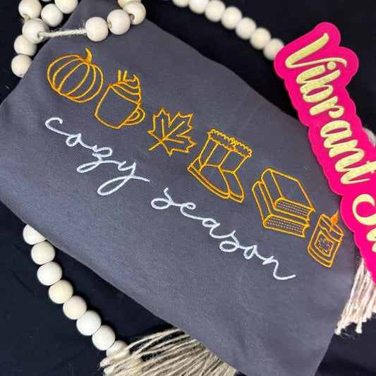 Embroidered Sweatshirt Hoody  – Cozy Season Design | Made in Canada