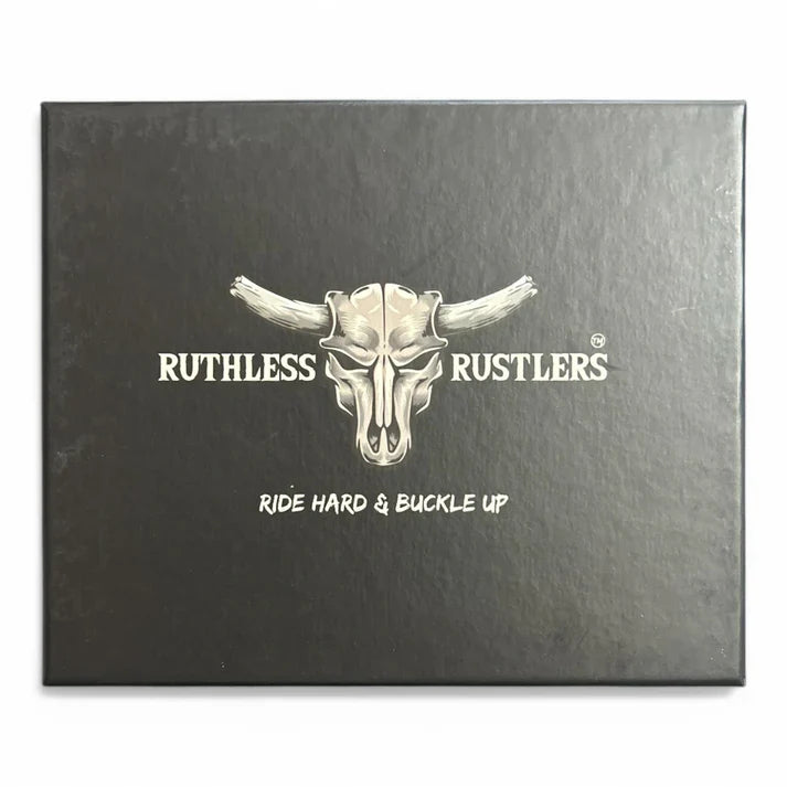 Ruthless Rustlers Iron Grace Belt Buckle | Antique Gold