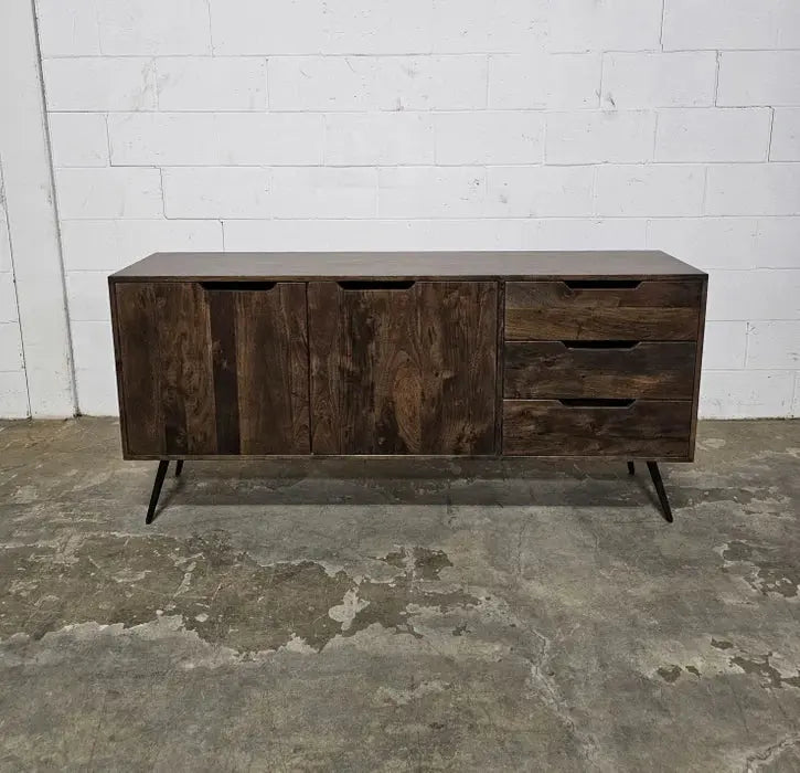 Buffet Scandinave en bois d'acacia brun foncé