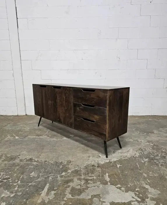 Buffet Scandinave en bois d'acacia brun foncé