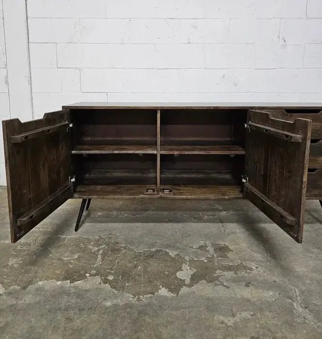 Buffet Scandinave en bois d'acacia brun foncé