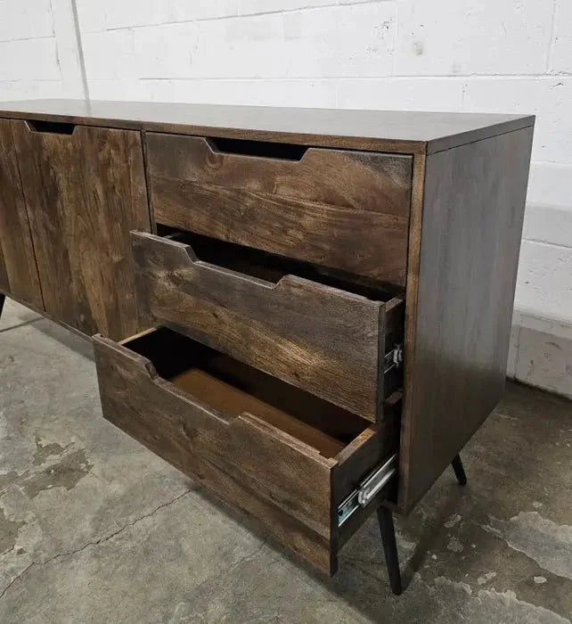 Buffet Scandinave en bois d'acacia brun foncé