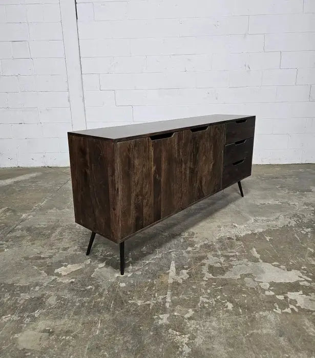 Buffet Scandinave en bois d'acacia brun foncé