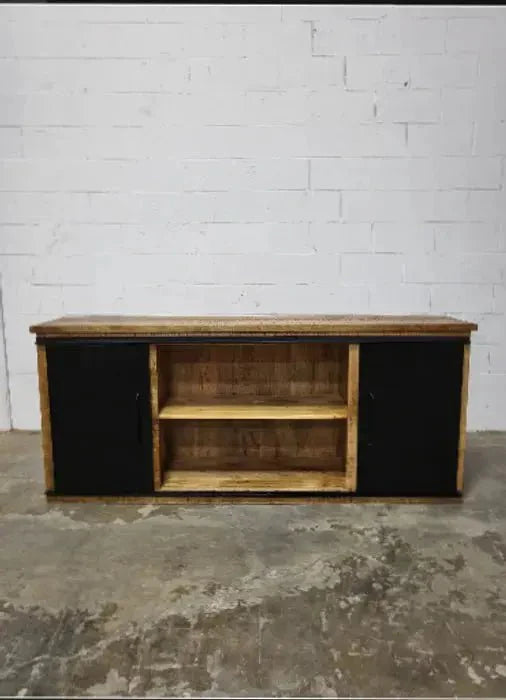 Buffet en bois de manguier portes coulissantes (Naturel)