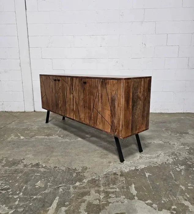 Buffet style Mid-Century en bois D'Acacia
