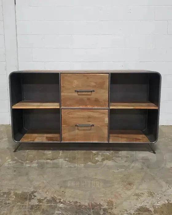 Buffet style rétro bois recyclé et acier