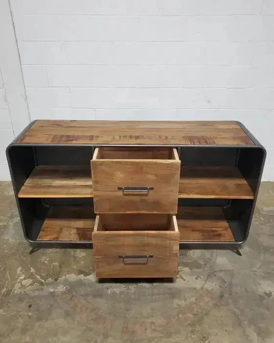 Buffet style rétro bois recyclé et acier