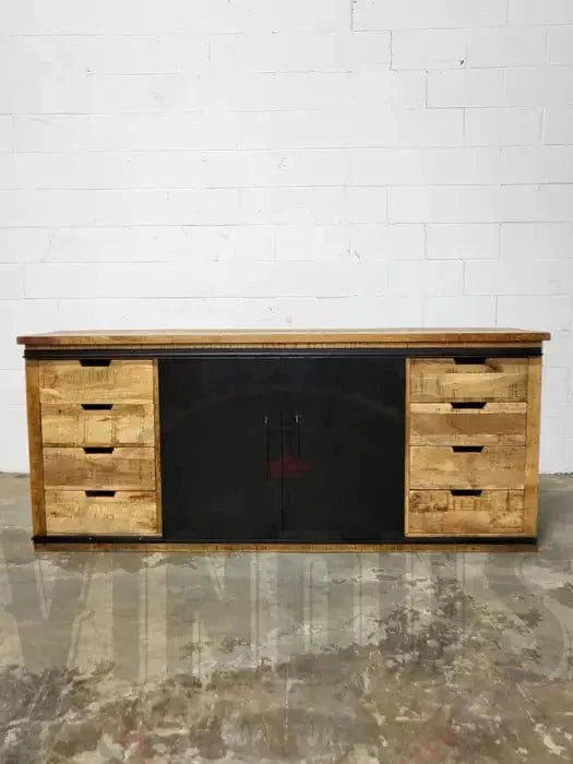 Buffet en bois de manguier portes coulissantes (Naturel)