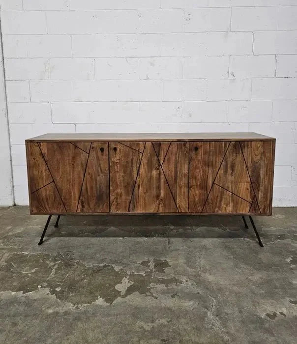 Buffet style Mid-Century en bois D'Acacia