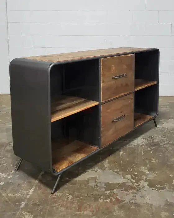 Buffet style rétro bois recyclé et acier