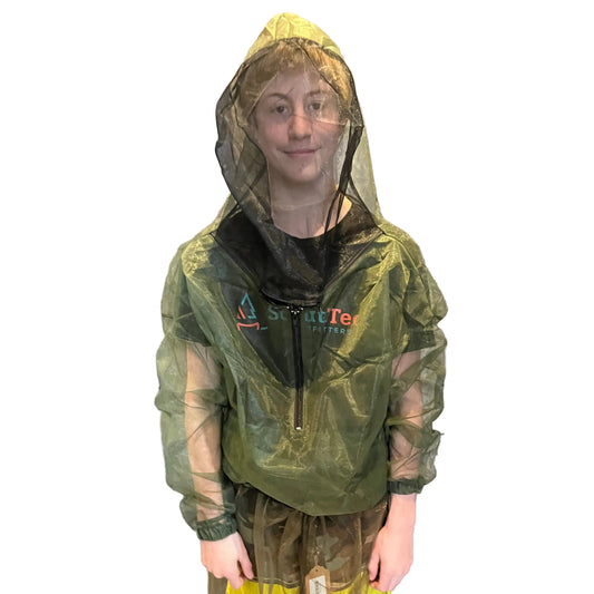 Bushline Outdoors Mesh Adult Pullover Bug Jackets with Zip Back Hood & Neck