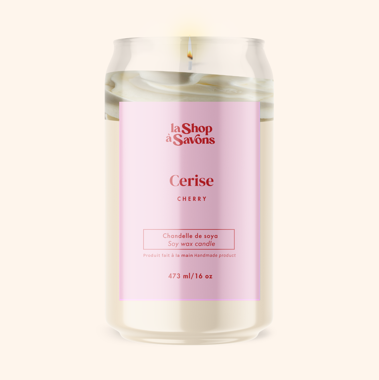 Chandelle de soya 16 oz - Cerise