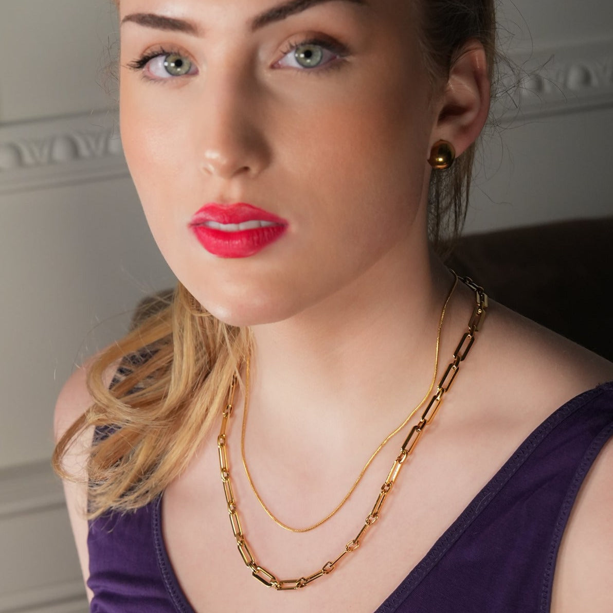 Style CANNES: Delicate Statement Paper-Clip Chain Necklace