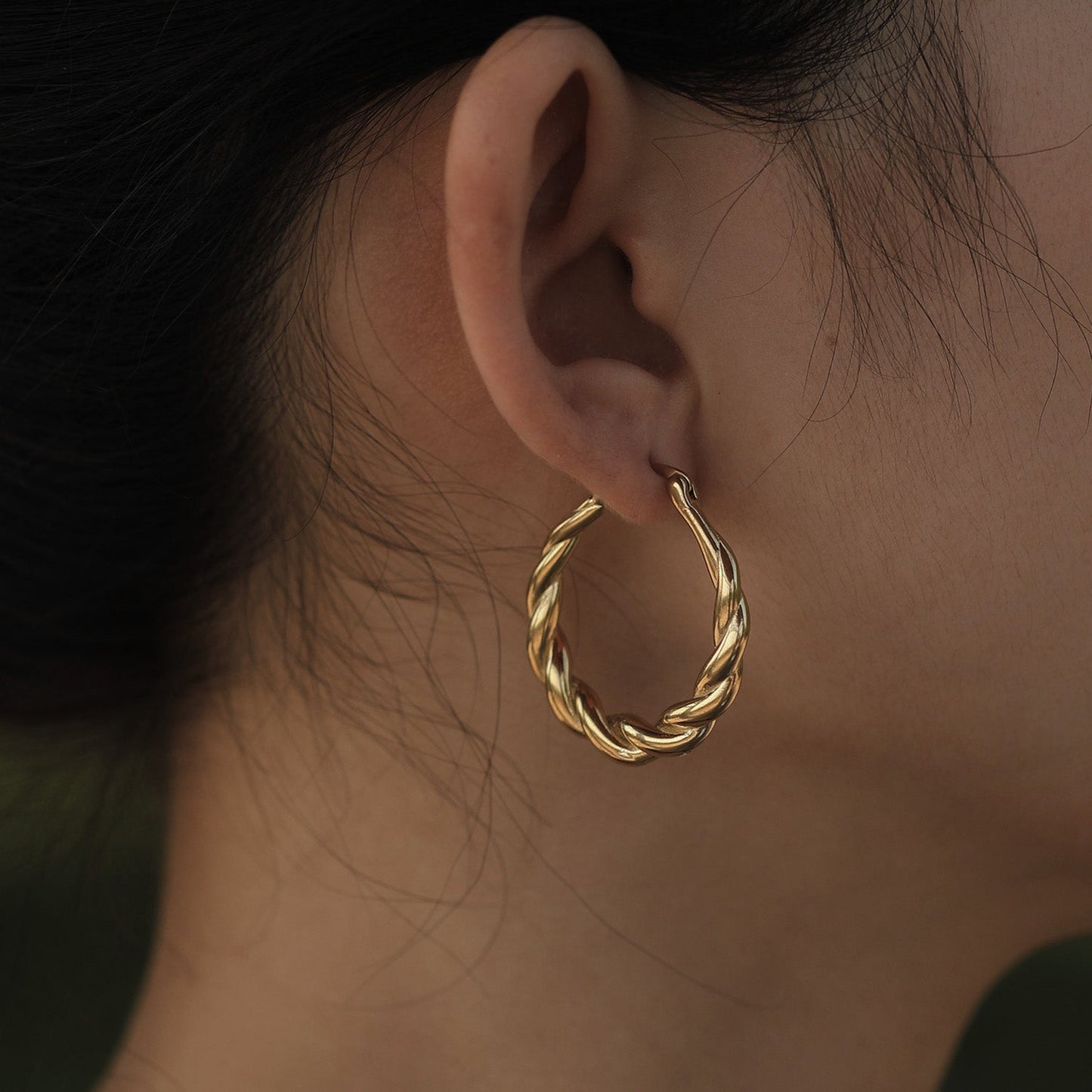 CARWYN Knotted Rope Hoop Gold Earrings