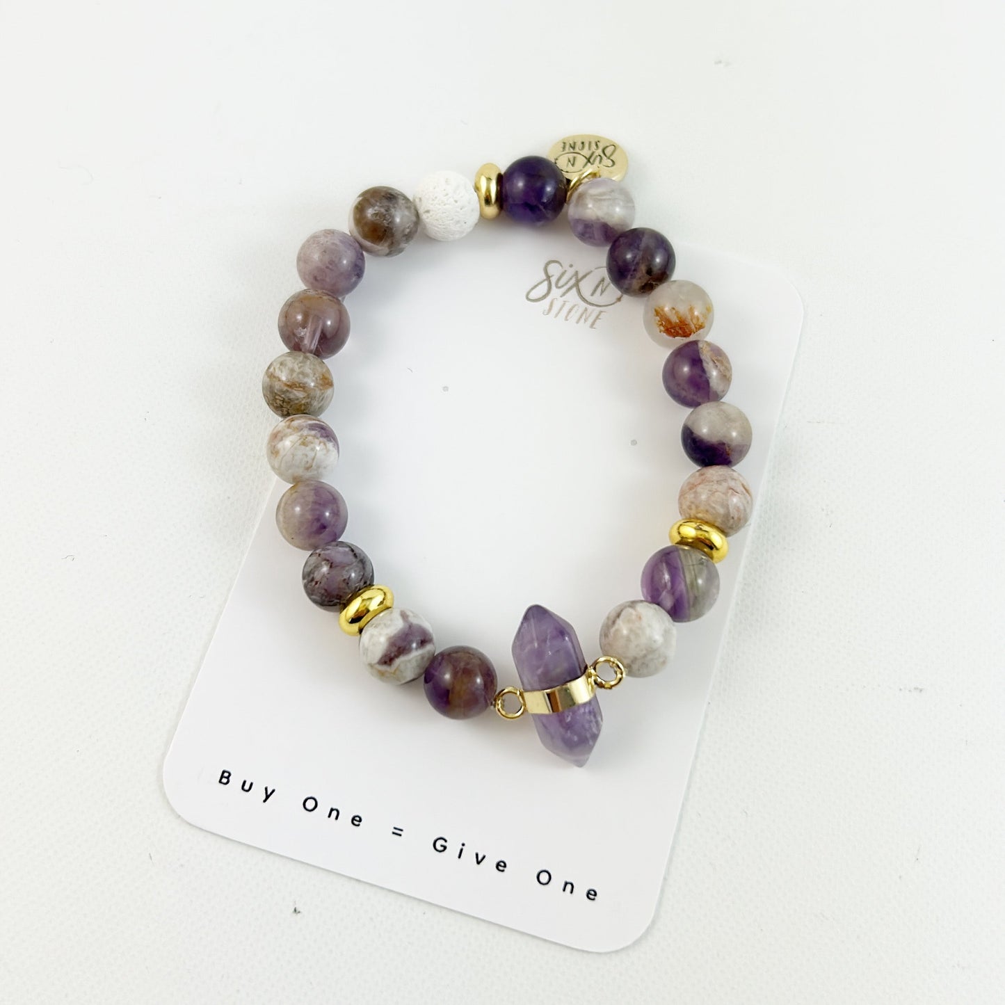 Crystal Chevron Amethyst Bracelet