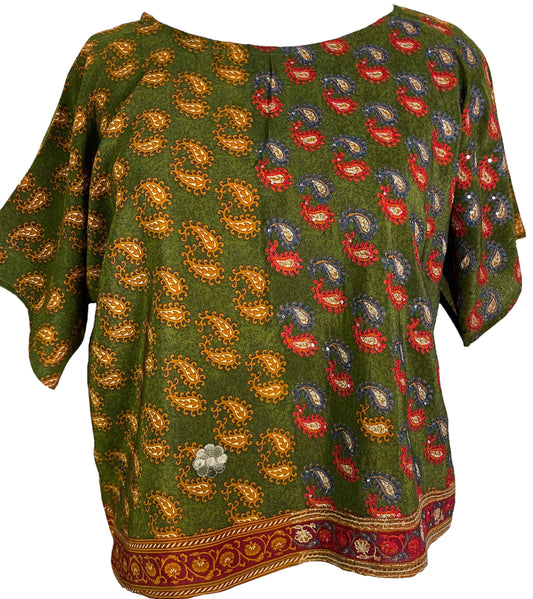 PRC6119 Avatar Pure Silk Boxy Top