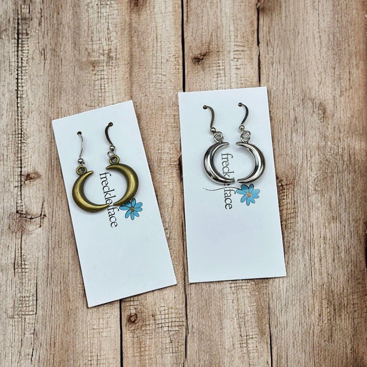 Bubble Moon Earrings - 3D Crescent Shape, Hypoallergenic, Nickel-free