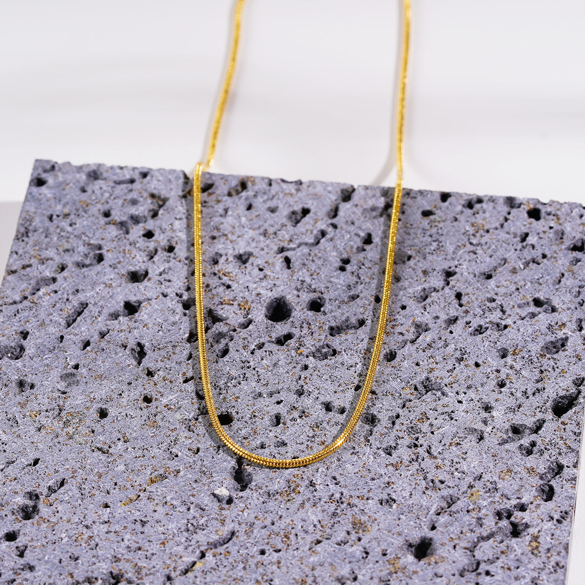 CHASTITY: Dainty Snake Skin Textured Gold Chain Necklace