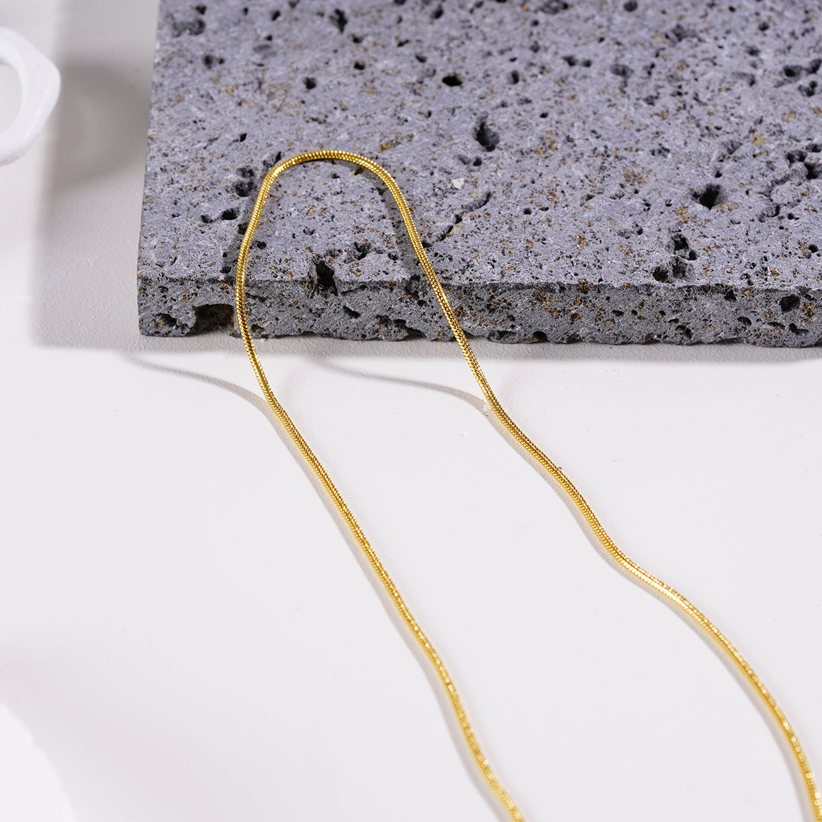 CHASTITY: Dainty Snake Skin Textured Gold Chain Necklace