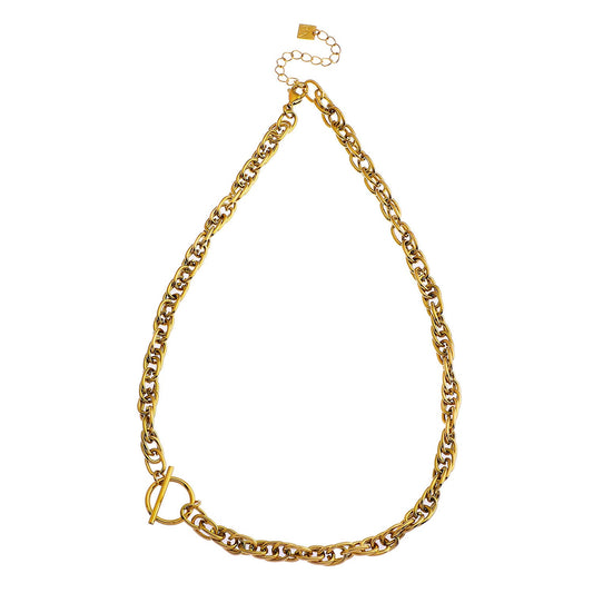 Style CHOLET: Chunky Intricate Multi-Link Chain with Circle & T-Stopper