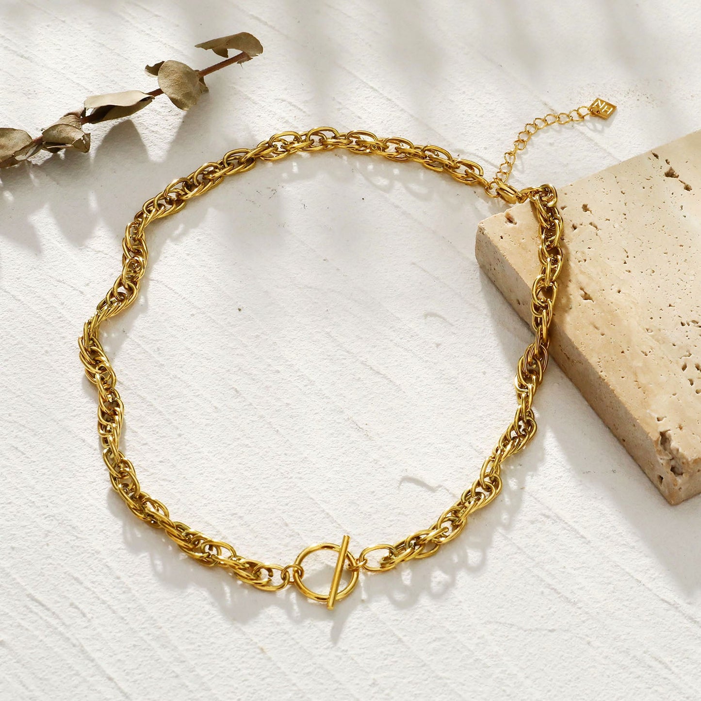 Style CHOLET: Chunky Intricate Multi-Link Chain with Circle & T-Stopper