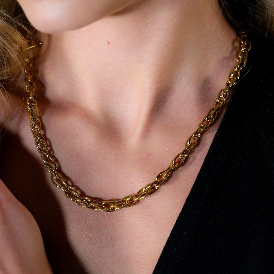 Style CHOLET: Chunky Intricate Multi-Link Chain with Circle & T-Stopper