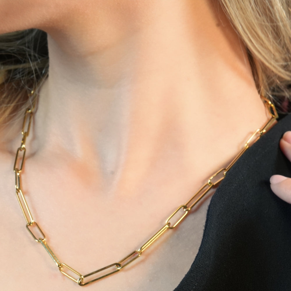 CIRCE: Long & Short Contemporary Paper-Clip Combo Necklace