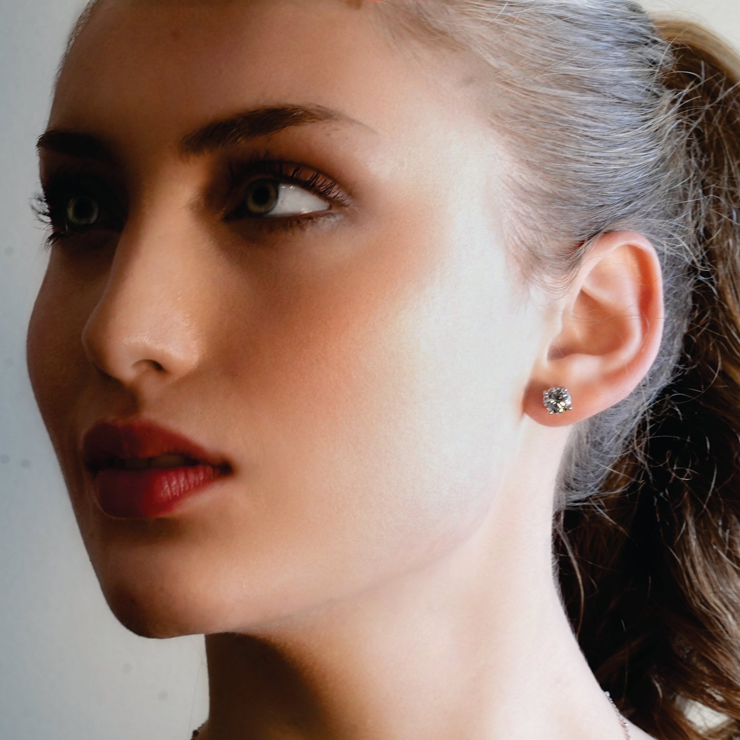 CODI Silver (White Gold): Moissanite (Diamond Alternative) Essential Daily Studs