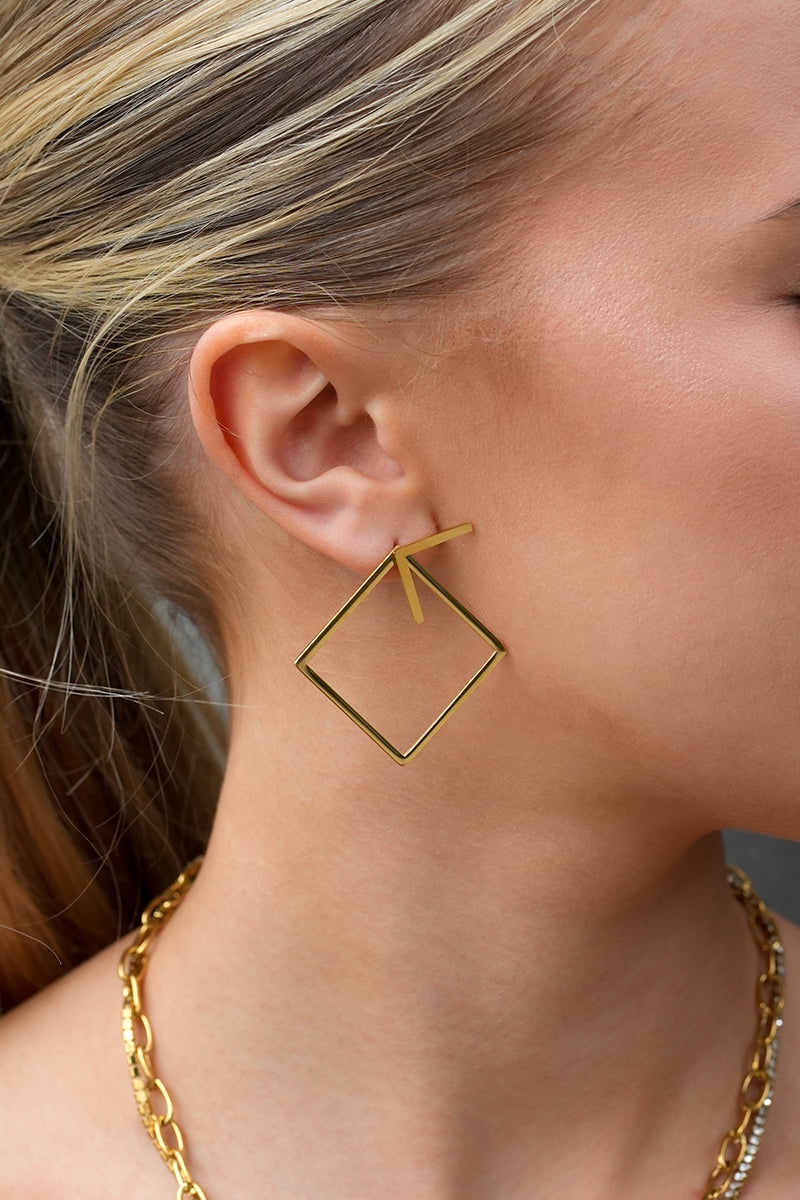 COSTINA: Geometric Hoop & Stud Combo Earrings