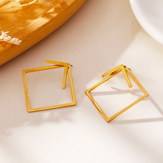 COSTINA: Geometric Hoop & Stud Combo Earrings