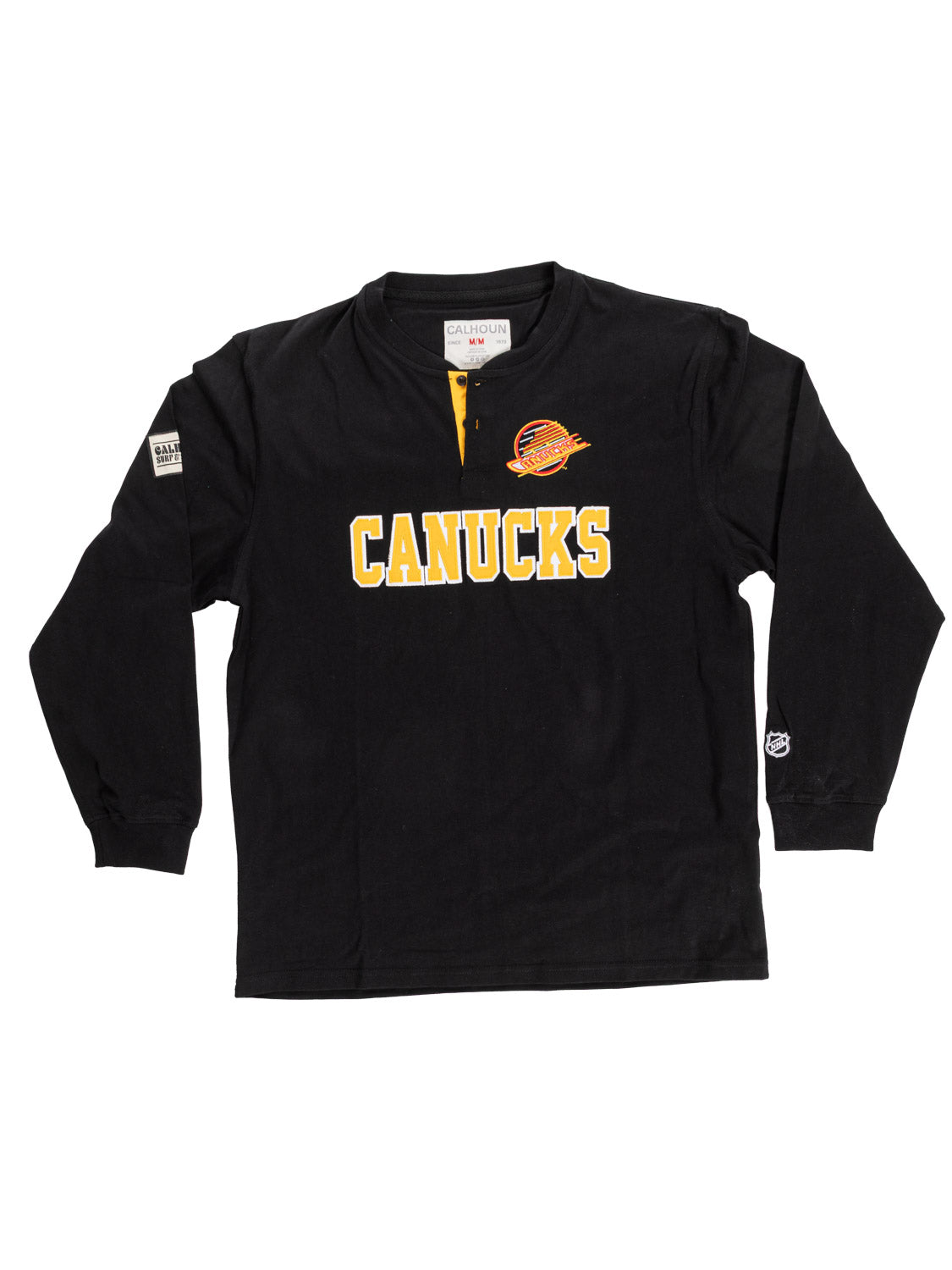Retro Vancouver Canucks Long Sleeve Henley
