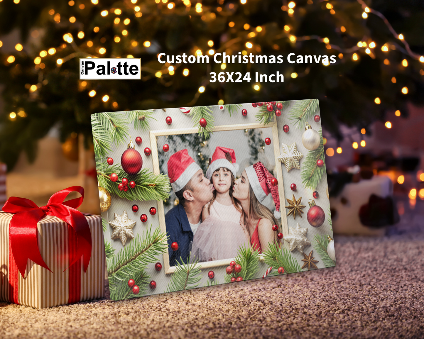 Xmas frame 36X24 inches Custom Canvas Print