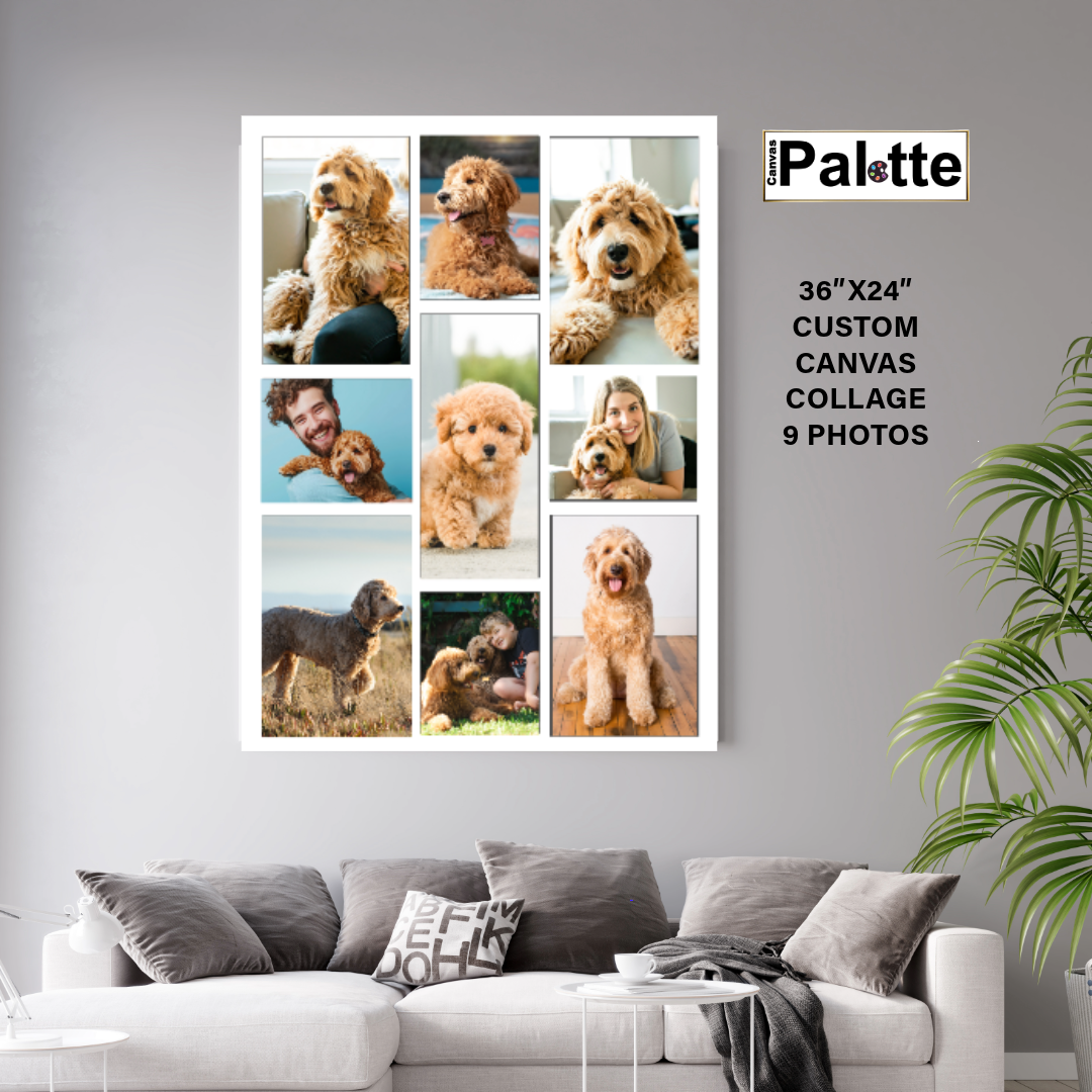 32″X24″ Collage Canvas 9 Photos Portrait - All Occasions